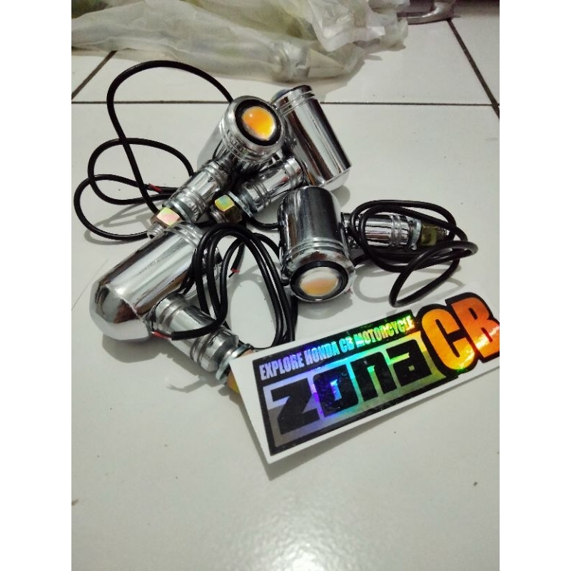 SEIN PALU LED MODEL STAINLESS /lampu sein palu led besi krom / riting cb led model stainless