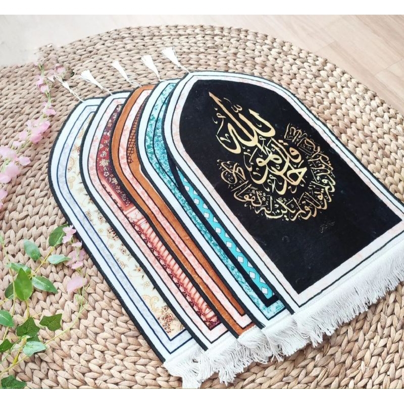 Grosir 10 Pcs Sajadah Muka/Sajadah Anak Bentuk Kubah Motif Tebal dan Lembut