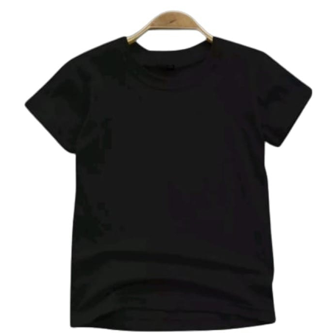 BAJU OBLONG ANAK-ANAK POLOS WARNA HITAM BAHAN KAOS