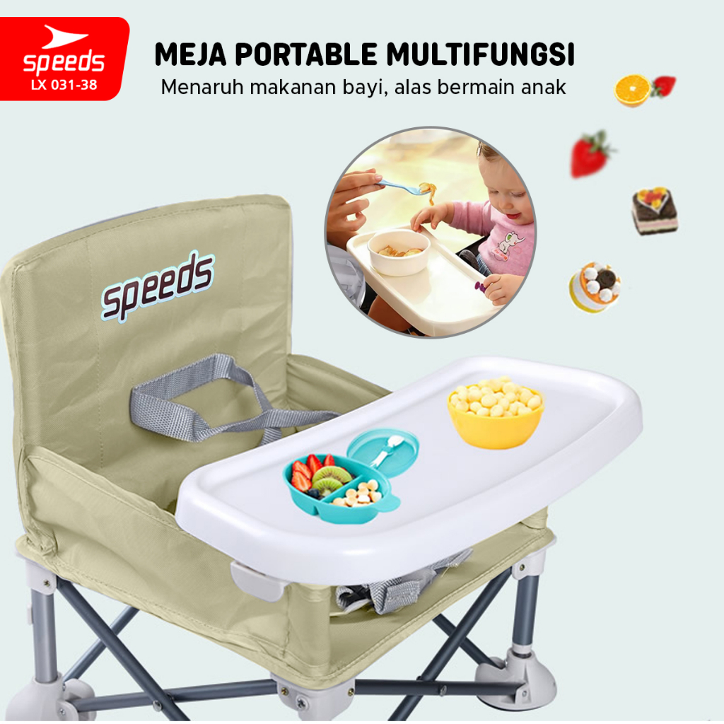 SPEEDS Kursi Makan Lipat Bayi Portabel Baby Chair Booster High Chair Kursi Balita 031-38