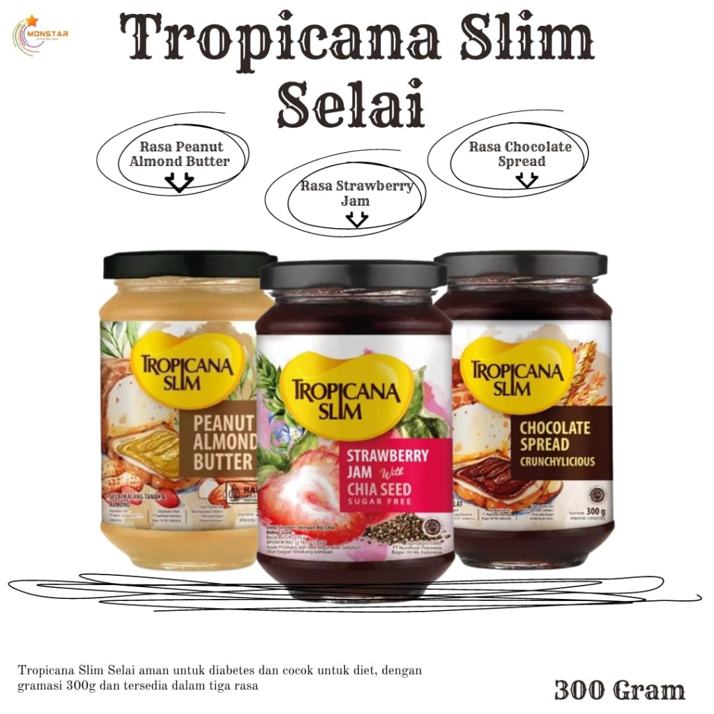 

MONSTAR - TROPICANA SLIM SELAI STRAWBERRY COKLAT 300GR