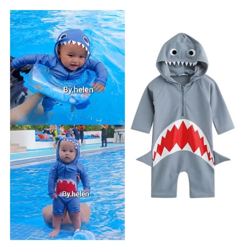 Baju renang anak shark/swimsuit jumper renang baby
