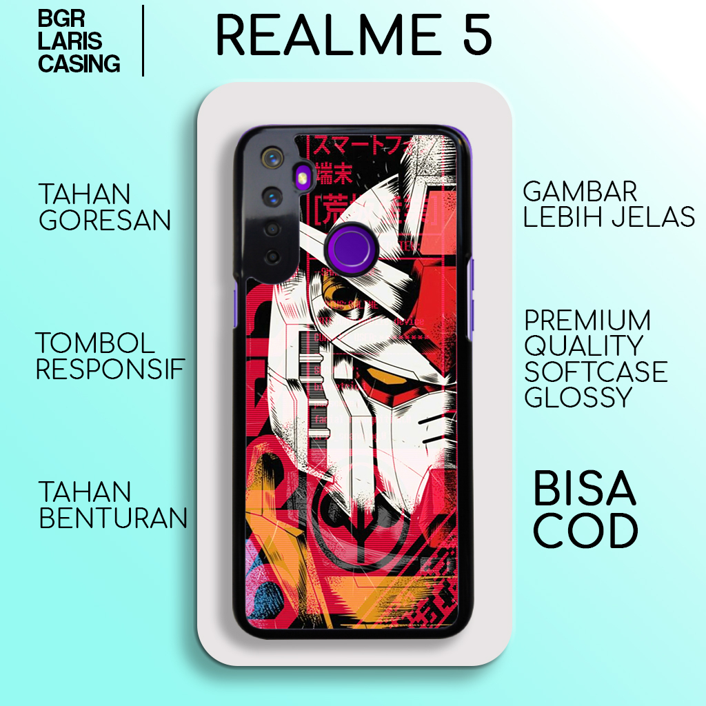 Case Realme 5 Gundam Casing Realme 5 Hardcase Softcase Glossy Kesing Realme Terlaris BgrLarisCase