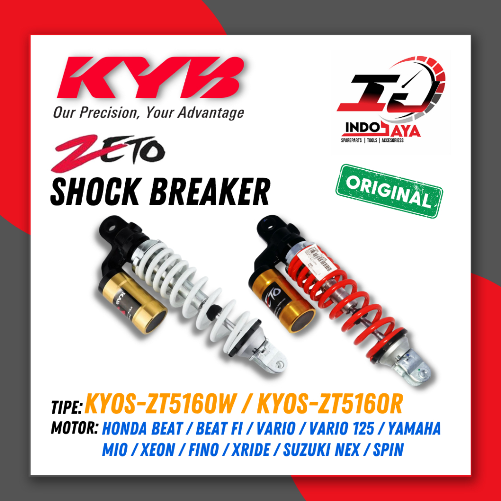 SHOCKBREAKER + TABUNG KAYABA KYOS-ZT5160W UNTUK MOTOR ALL MATIC HONDA / SHOCK BREAKER BELAKANG / KYO
