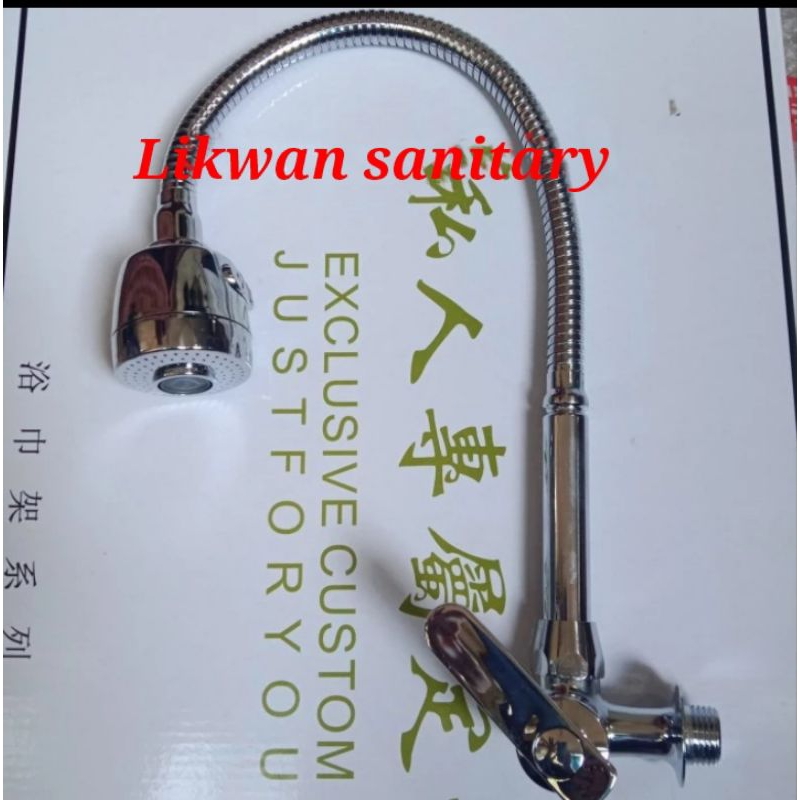 Kran flexible stainless tembok crome / kran flexible tembok stainless crome