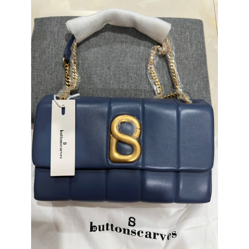 buttonscarves Nora flap bag steel blue