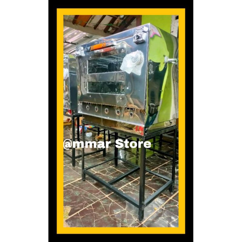 OVEN GAS STAINLESS UKURAN 60X40, OVEN GAS API ATAS BAWAH, PAKET LENGKAP+TERMOMETER, PROMO OVEN GAS M