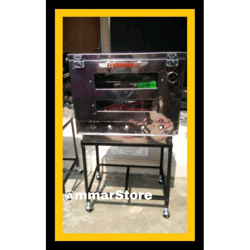 OVEN GAS UKURAN 60X40X55 CM, OVEN GAS STAINLESS+TERMOMETER, OVEN GAS PIPA API ATAS BAWAH, OVEN GAS P