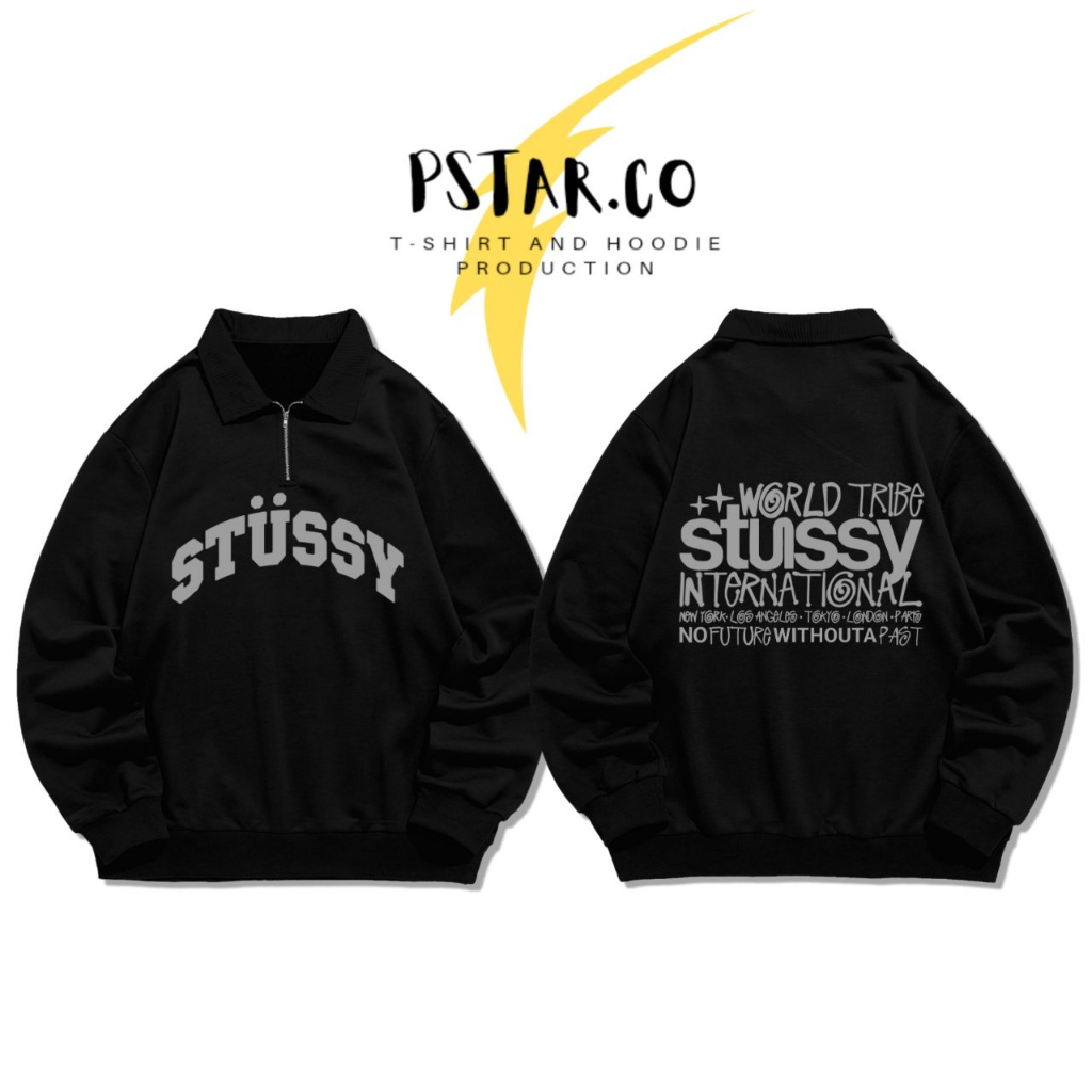 Jaket Stussy | Jaket Halfzip Stussy World Tribe New