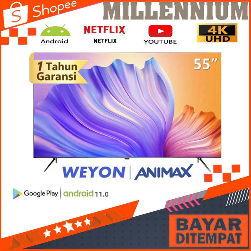 Weyon TV Smart Android 11.0 TV 55 inch 4K UHD Ready Smart Tv