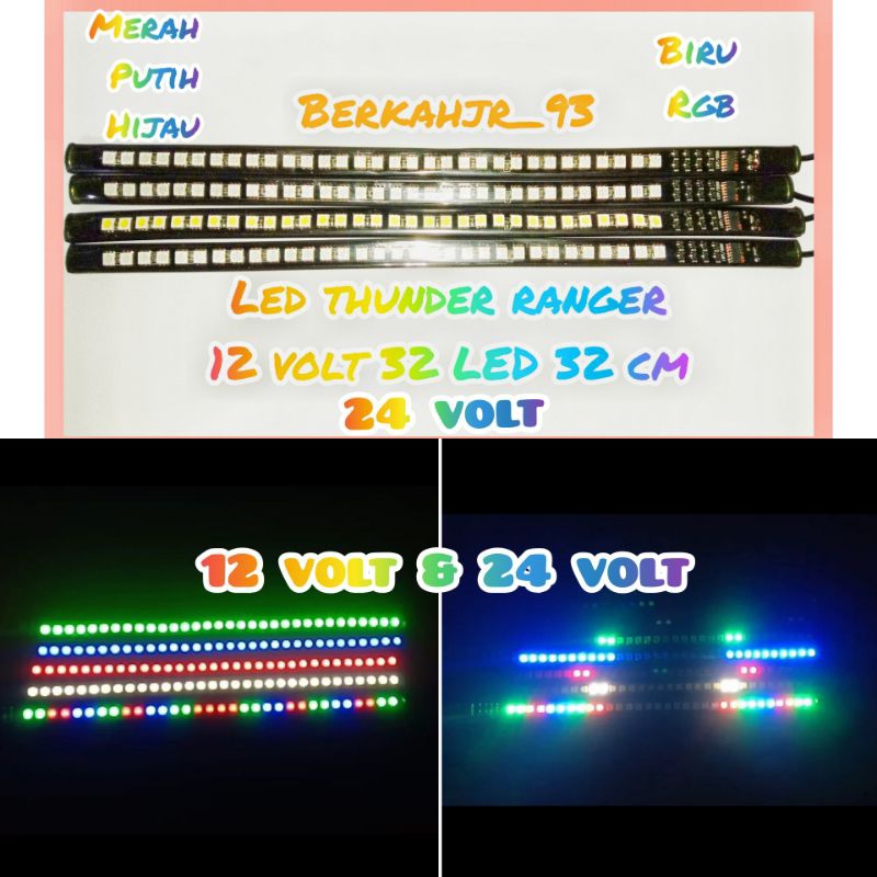 Lampu Variasi Motor Mobil LED DRL Elastis Kedip Running / Lampu Alis Thunder Ranger 12 volt & 24 vol