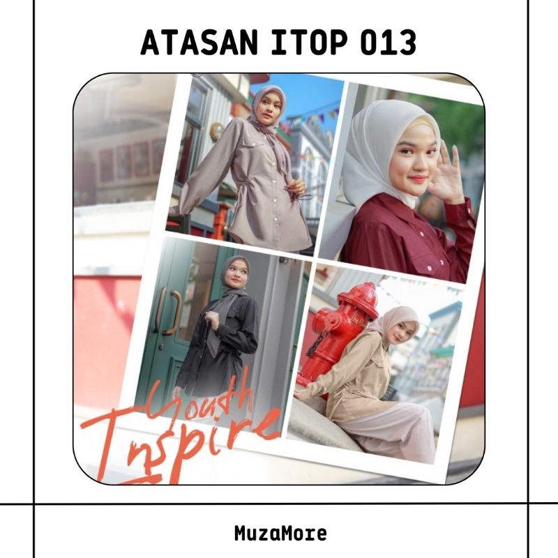 ATASAN TUNIK WANITA ITOP 013 ASH || MAROON || BLACK || TAUPE TERBARU BLOUSE