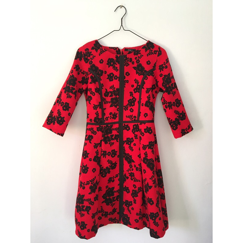 Eprise Dress Merah-Hitam (Preloved)