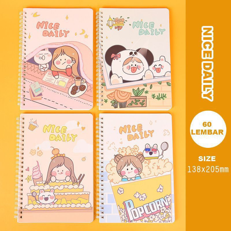 

Buku Tulis Garis A5 Notebook Ring Motif A5 Buku Tulis Sekolah Isi 60 Lembar NoteBook A5 Buku Ring A5 Buku Spiral Buku Catatan Ukuran 14x20cm ATK Notebook Kartun Buku Koil A5