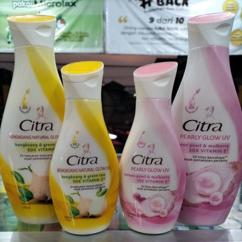 Citra Hand Body Lotion Bengkoang Natural Glow UV / Citra Hand Body Lotion Pearly Glow UV ( 210 Ml / 