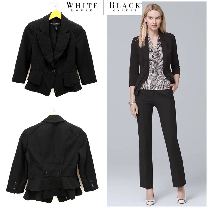whbm black peplum blazer original