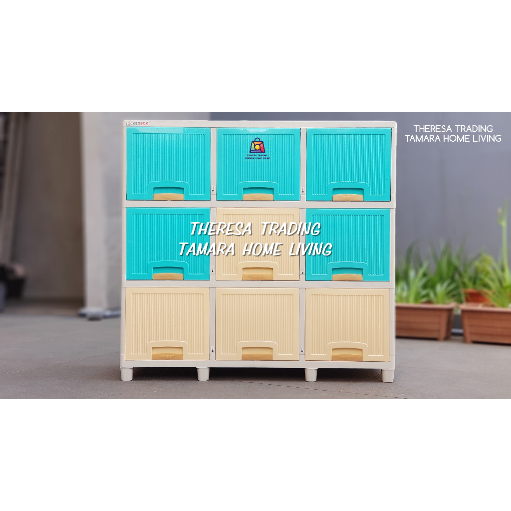 LEMARI PLASTIK MEJA TV LED NAPOLLY 3 x 3 TRIPLE 3309 PINTU 9 SERBA GUNA LOCKER BOX