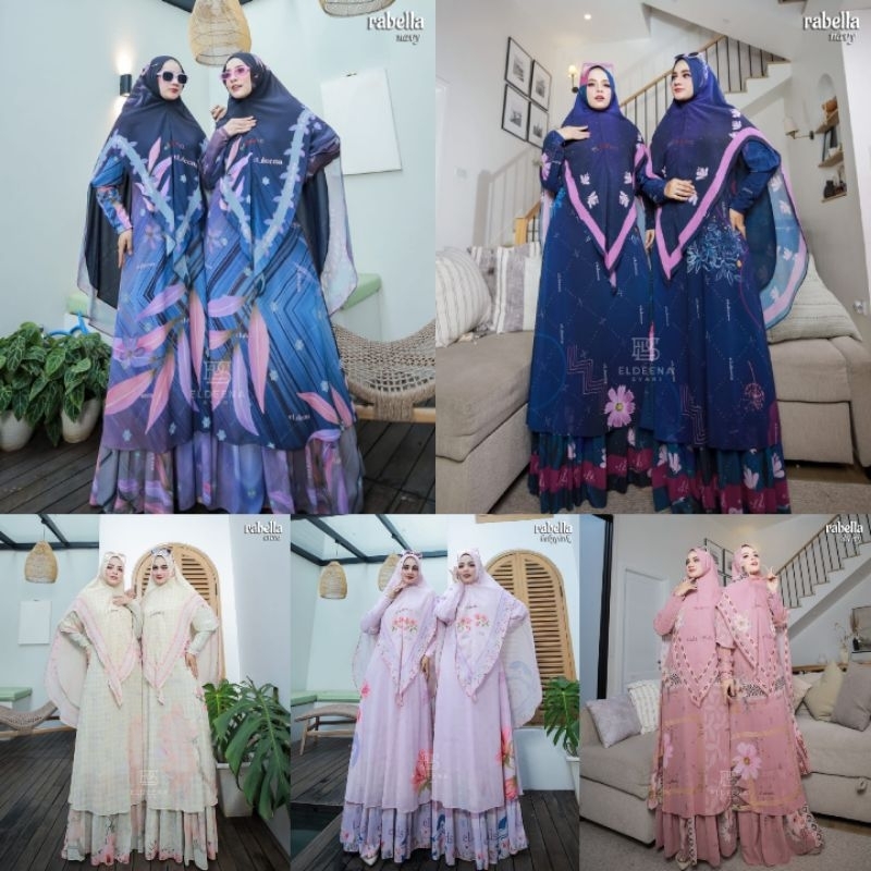 (x8) ELDEENA RABELA  Baju gamis syari Muslimah Rabella Series By El.Deena Syari. Nazra Sha