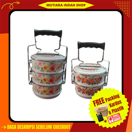 Rantang Enamel Susun / Tempat Makan / Rantang Piknik Susun 2, dan Susun 3