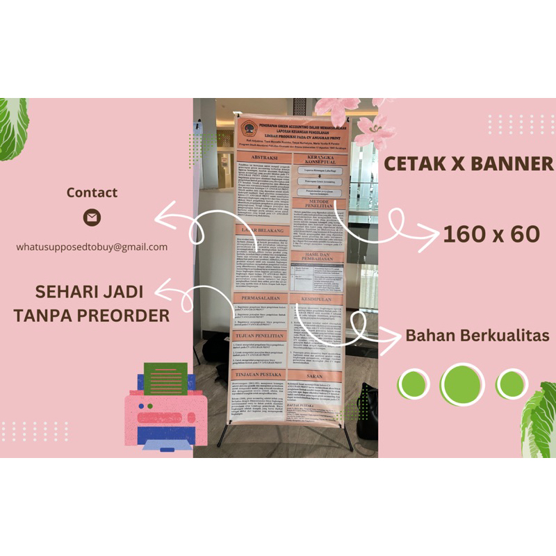 SEHARI JADI X Banner Stand Banner 60x160 cm TANPA KERANGKAH Termurah Plus Cetak only Bahan Berkualit
