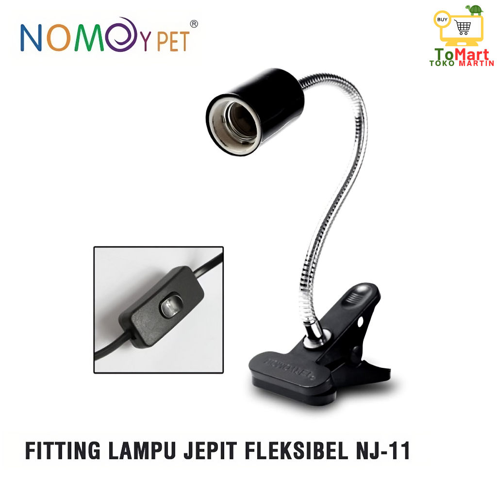 Fitting Lampu Jepit NJ-11 Reptil Tortoise Kura Sulcata Aldabra Indian Star Pardalis Cherry Head Red 