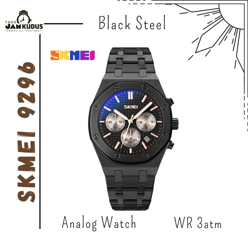 JAM TANGAN SKMEI 9296 ORIGINAL BLACK