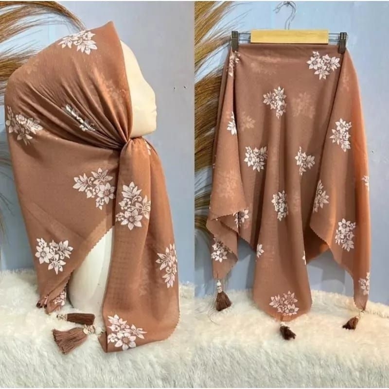 SEGI EMPAT WAFFLERUBY JAMBUL MOTIF BUNGA BESAR / SEGI EMPAT TASSEL MOTIF/SEGI EMPAT JAMBUL MOTIF BUN