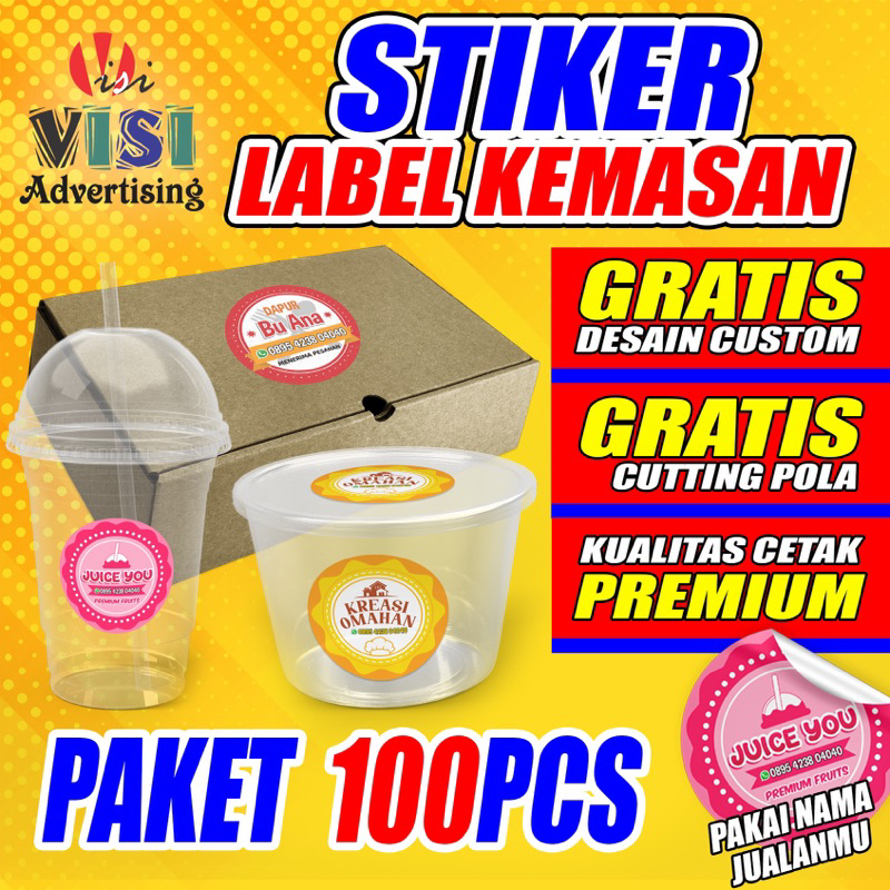 

(PAKET 100 pcs) STIKER JUALAN KEMASAN MAKANAN MINUMAN