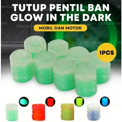 Tutup pentil ban mobil motor sepeda Glow in the dark newww