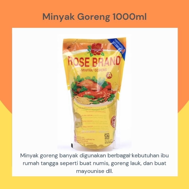 

Minyak Goreng Rose band 1 Liter