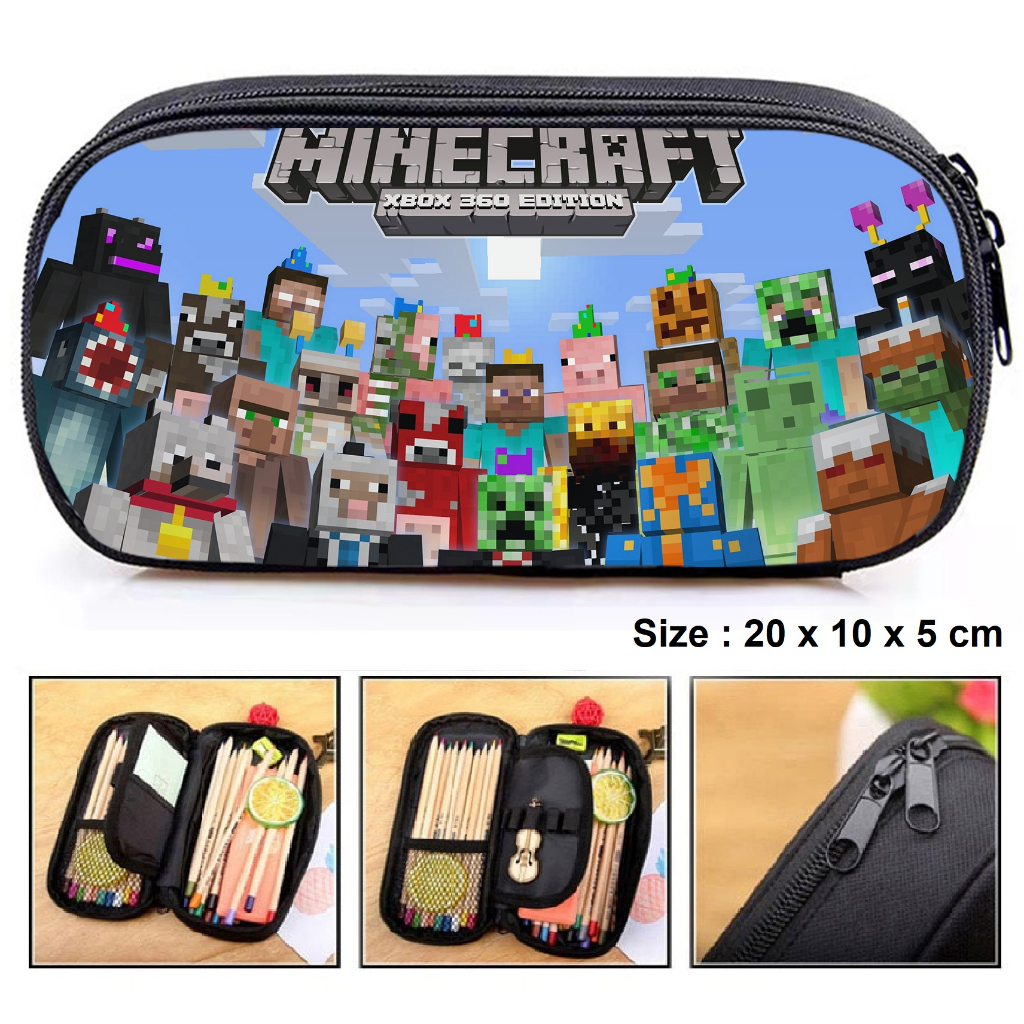 

Kotak Tempat Pensil Pulpen Minecraft Bahan Polyester RB9
