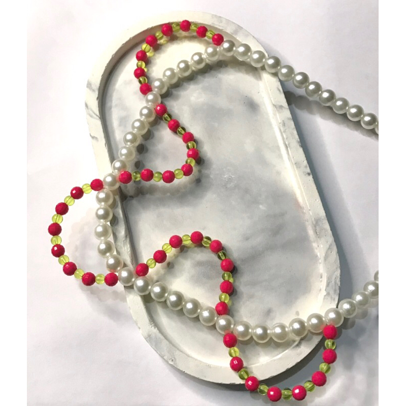 [FREE RING BEADS] Rosetta Necklace Kalung Manik Kalung Handmade Kalung Mutiara Kalung Manik Mutiara 