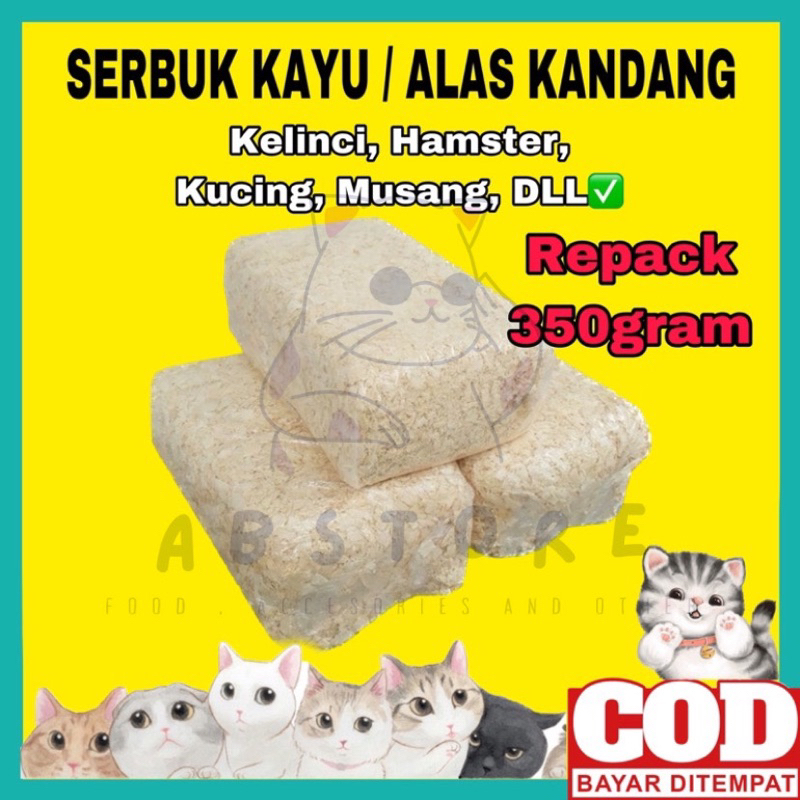 Serbuk Kayu Hamster Marmut Kelinci Musang Kucing Anjing 350g Serbuk Kayu Kelinci Serbuk Kayu Marmut 