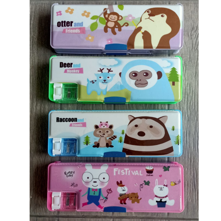 

~ PIYOSHI08 ~ Kotak Tempat Pensil Bahan Plastik Motif Karakter Lucu Pencil Case Box MA85