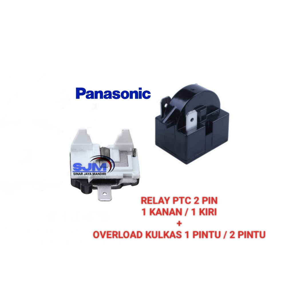 Relay Ptc 2 Pin + Overload Kulkas 2 Pintu Panasonic
