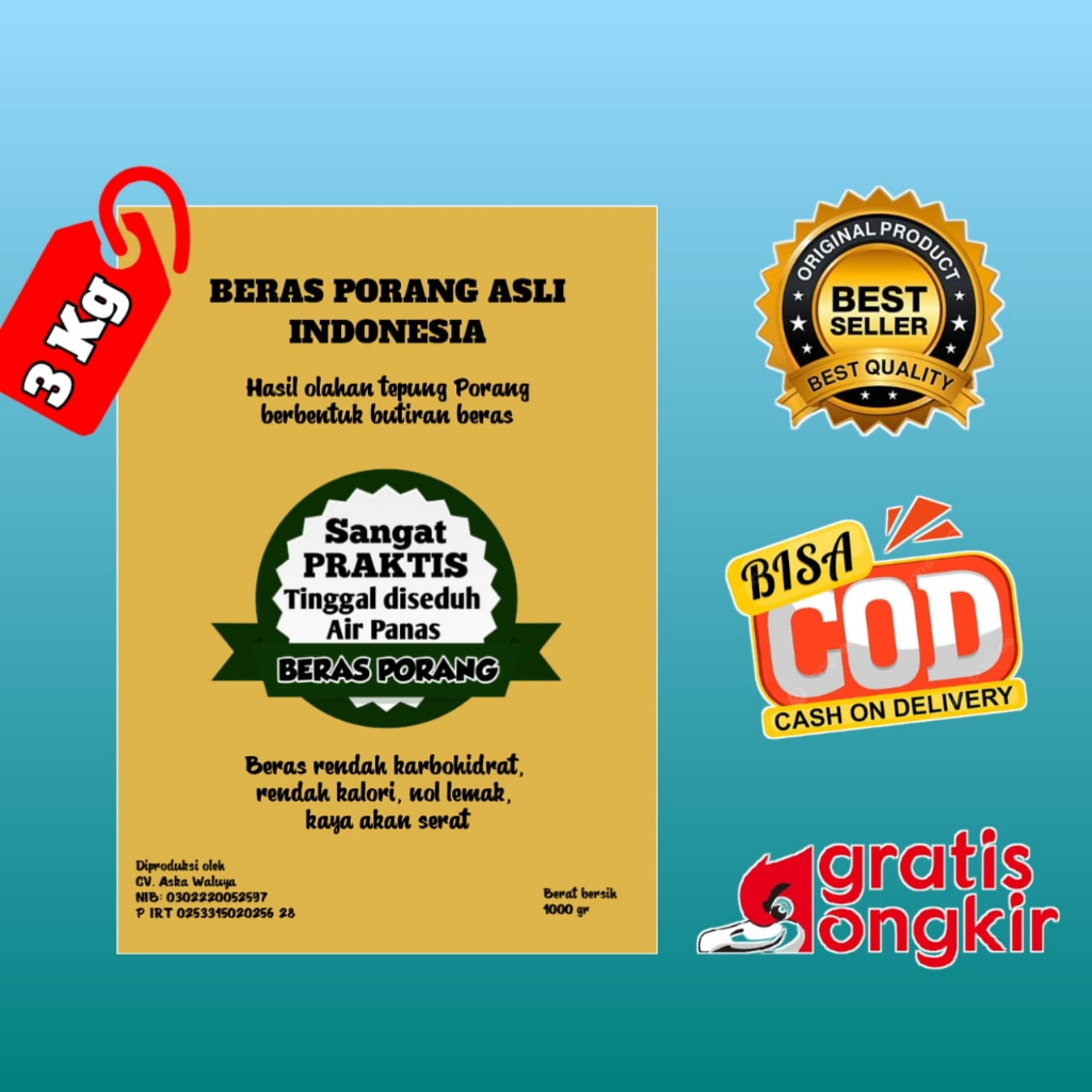 

Beras Porang Murah Curah 3 Kg