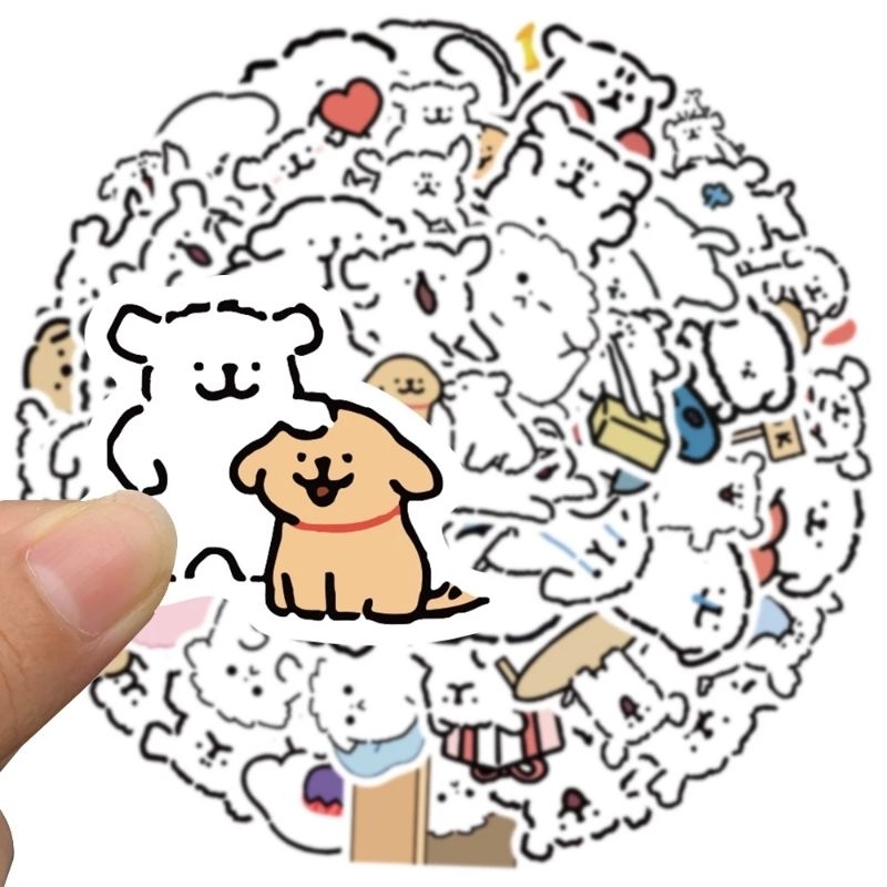 

10pcs Sticker Anjing Doggie Lucu Super Cute Anti Air Aesthetic Sticker Untuk Dekorasi Korea Notebook Scrapbook Waterproof PVC