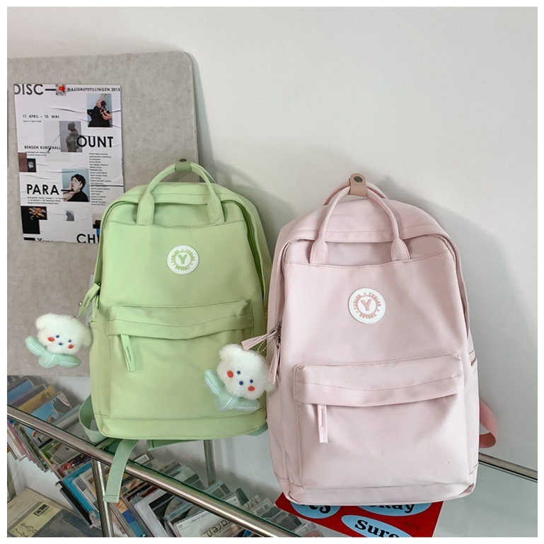 Mores Tas Ransel Laptop Wanita Pastel SIMA Korean Nilon backpack Import polos Tas sekolah lucu kuliah remaja