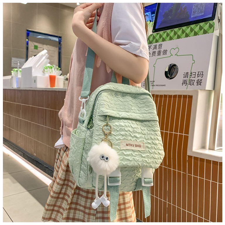 Mores Tas Ransel Mini Multifungsi HAFA Pastel Korean Nilon backpack Import polos Tas sekolah lucu kuliah remaja