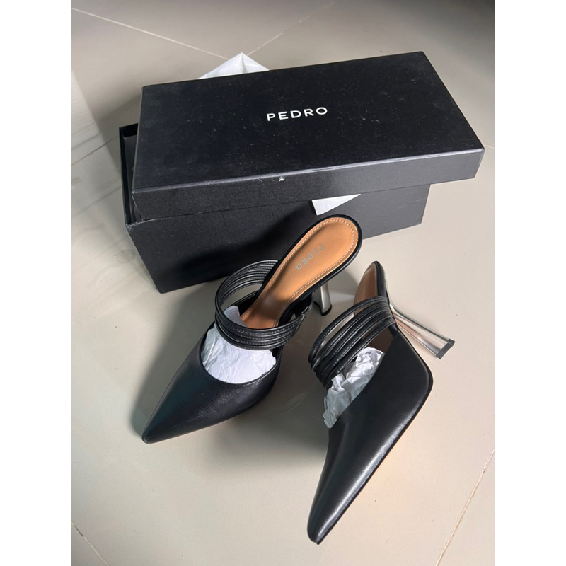 Sepatu wanita Mules Hitam size 36 Pedro Lengkap dus Ori Counter Pedro