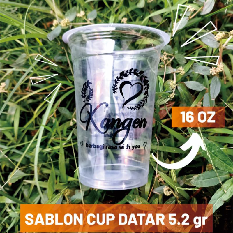 Sablon cup 16 oz datar