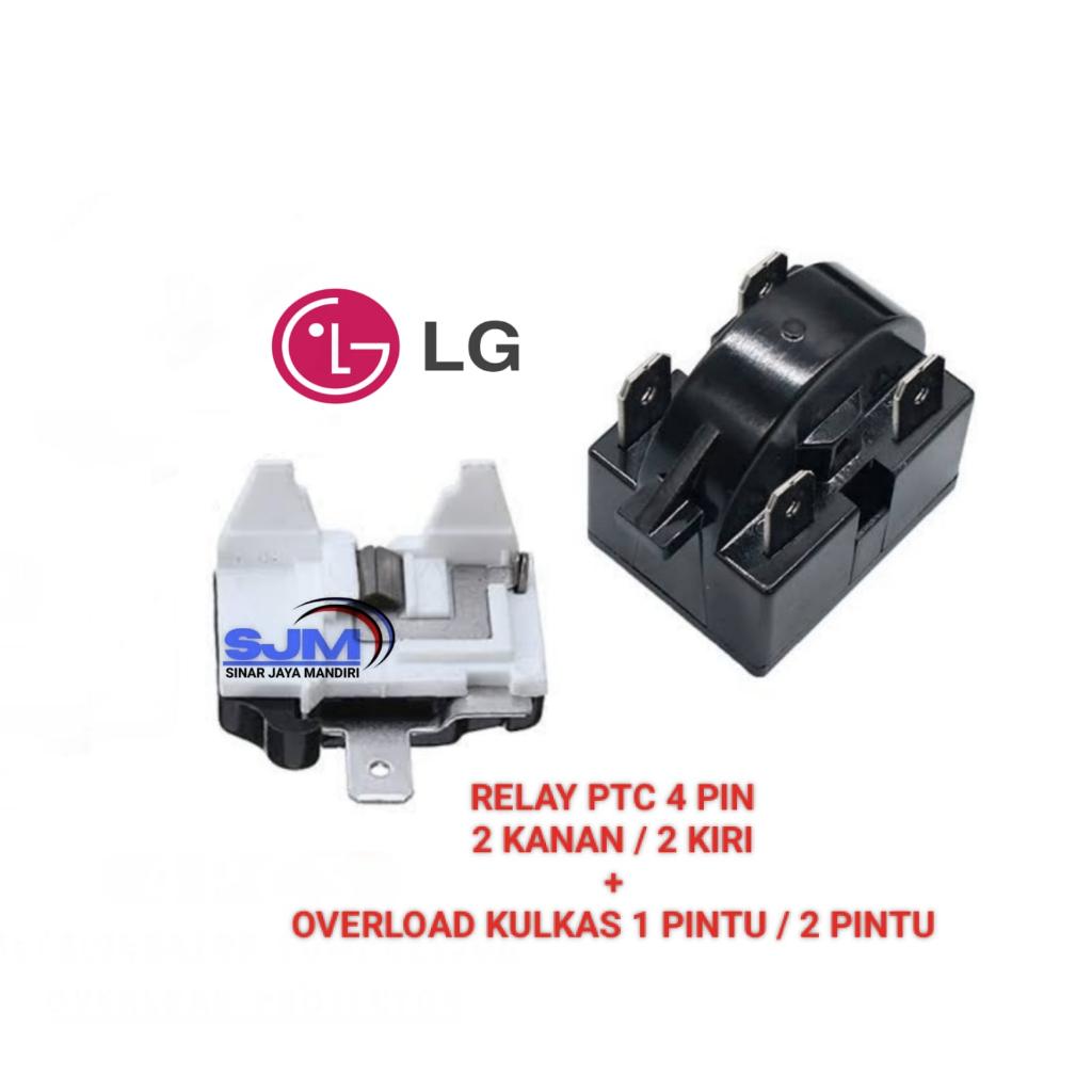 Relay 4 Pin + Ptc Overload Kulkas 1 pintu / 2 pintu LG