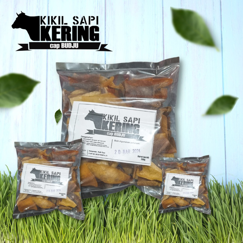 Kikil Sapi Kering Tipis / Cecek sapi Kering Tipis / Kulit Sapi Kering Tipis, Rendam Air Panas Tingga