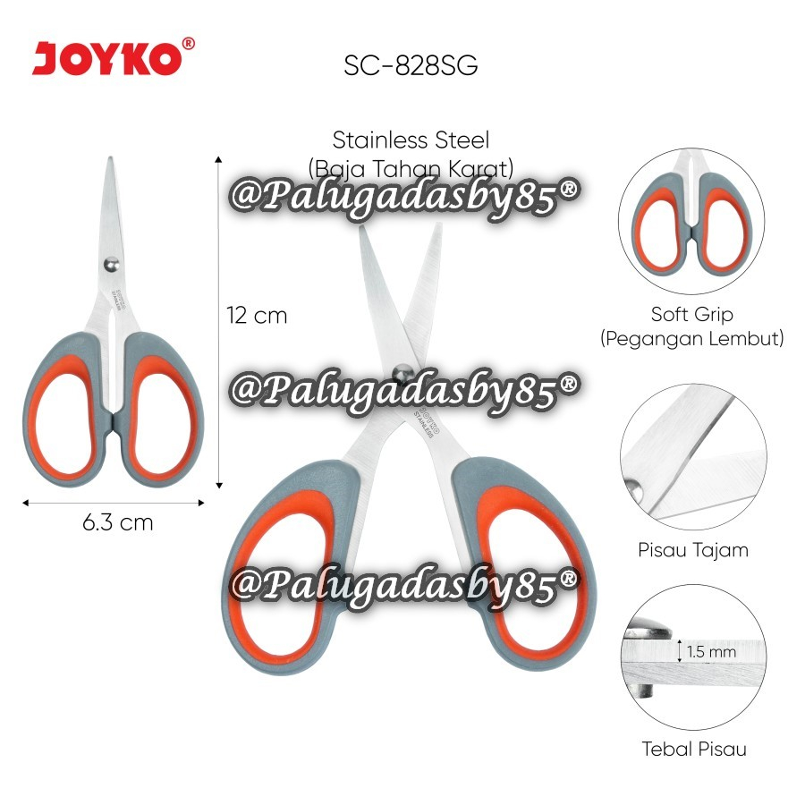 

(1 Biji) GROSIR Gunting JOYKO SC-828SG Soft Grip Kecil / Gunting Scissors Soft Grip Joyko SC-828SG / Joyko SC-828 SG SC828 SC 828