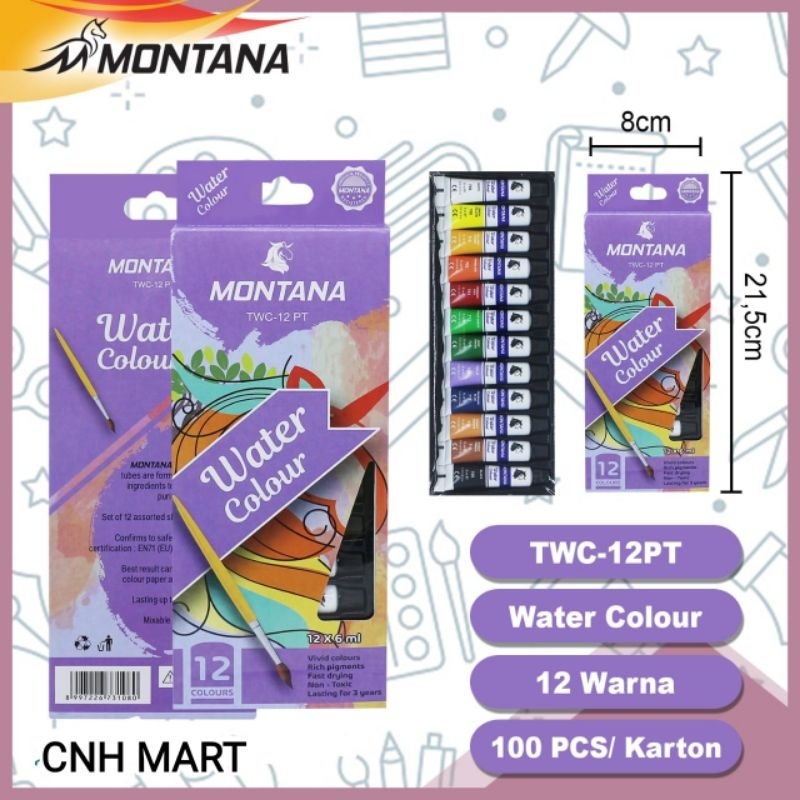 

Montana WaterColor 12 Warna - Cat Air Montana Tube