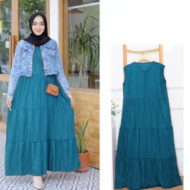 NEW INNER DRESS TANPA LENGAN JUMBO BAHAN RAYON