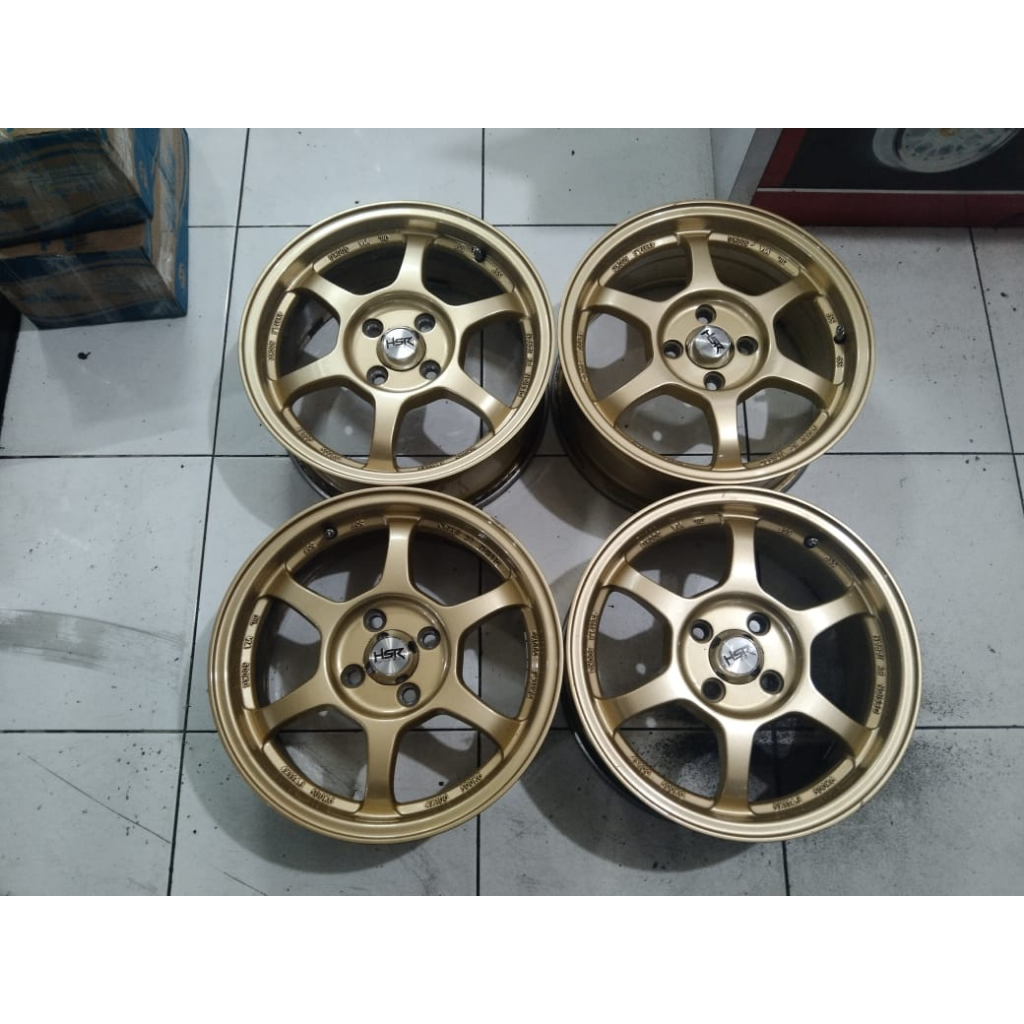 Velg Mobil seken Type C Hsr Yuzawa R15 Lebar 6,5 Baut 4 Gold Pnp Mobilio City Vios Jazz Yaris