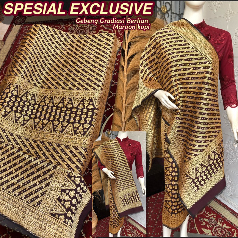 Exclusive Songket Lepus Gebeng ORI gradiasi Berlian/songket tenun asli palembang /ilham songket pale