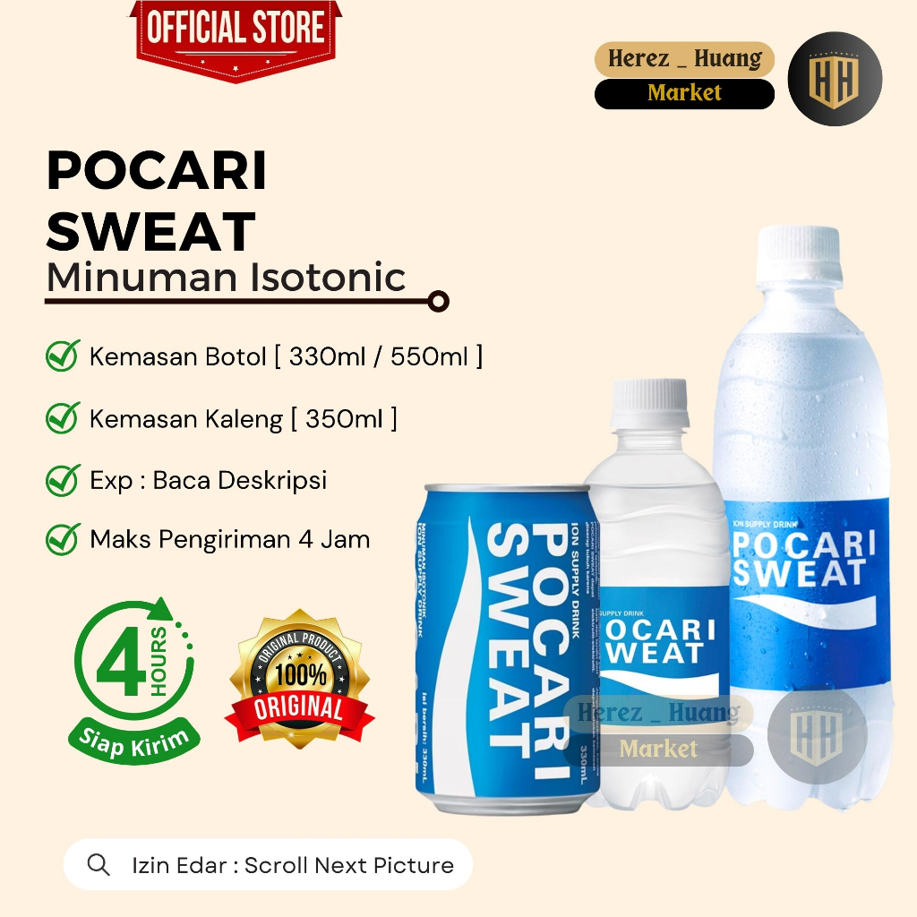 

Minuman Isotonik POCARI SWEAT BOTOL Mini [ 350ml ], Sedang [ 500ml ], Kaleng [ 330ml ] Ion Water