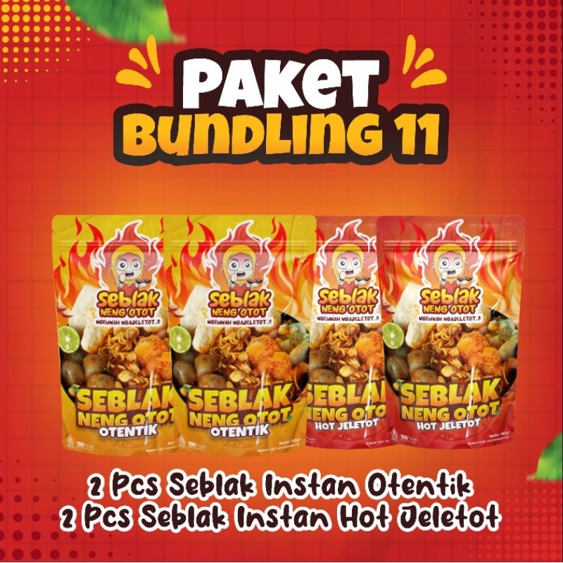 

PAKET BUNDLING 11 Seblak Instan Neng Otot Varian Otentik dan Varian Hot Jeletot
